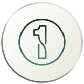 Circled icon with a number 1 inside